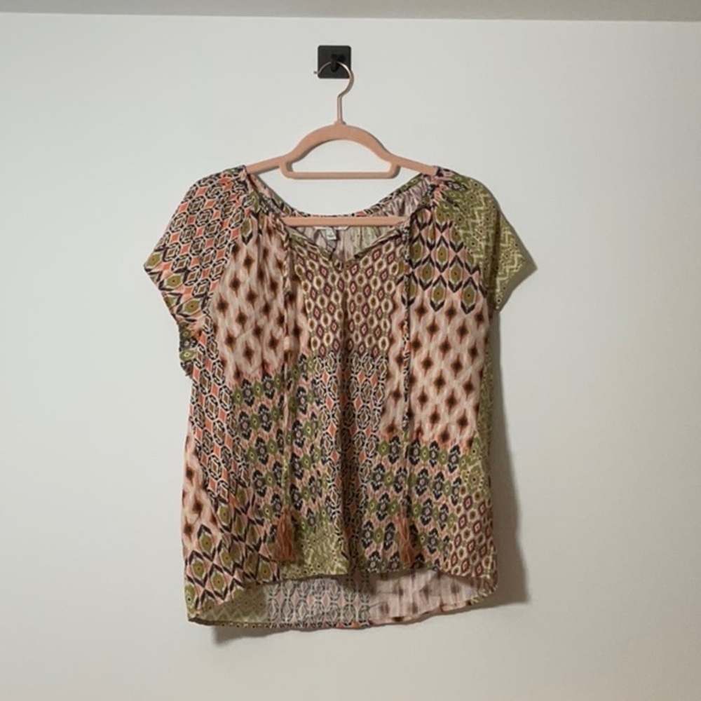 Liverpool Pink and Green Boxy Blouse